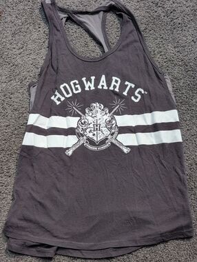 Warner Bros. Hogwarts Dark Gray and White Tank Top